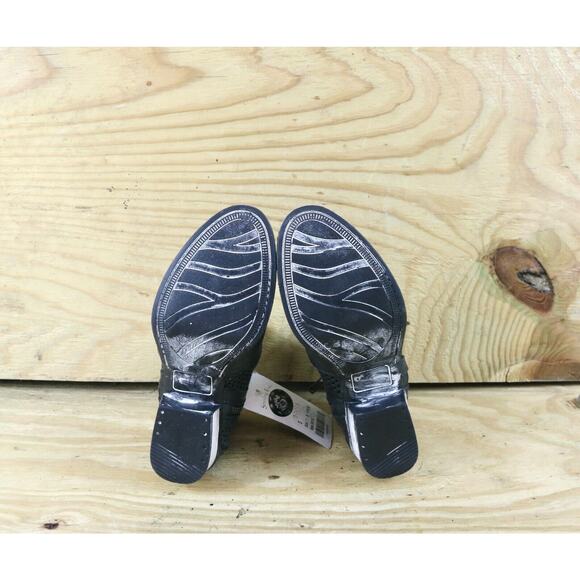 New Sterling River Boots Womens 7 Black Leather Cowboy Western Perforated Ankle - Picture 5 of 8